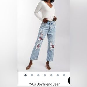 NWOT Free People 90s Boyfriend Jeans size.30 color: soul seeker blue